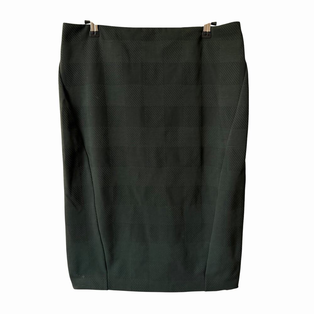rag&bone Womens Size 8 Pencil Midi Skirt Dark Green Print Back Slit Lined Career